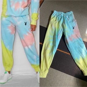 Missguided Playboy Tie Dye Jogger Sweatpants